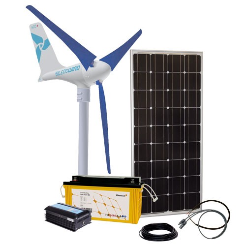 200W Photovoltaik-Solar-System-Kit mit 1kW 12V Reinwellen-Hybrid